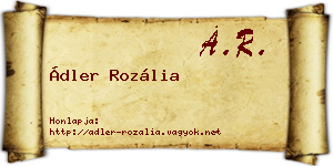 Ádler Rozália névjegykártya